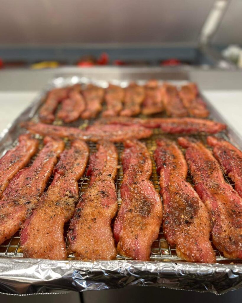 DAT BACON! 1/2 inch cut candied bacon. Perfect blend of sweet and spice and the